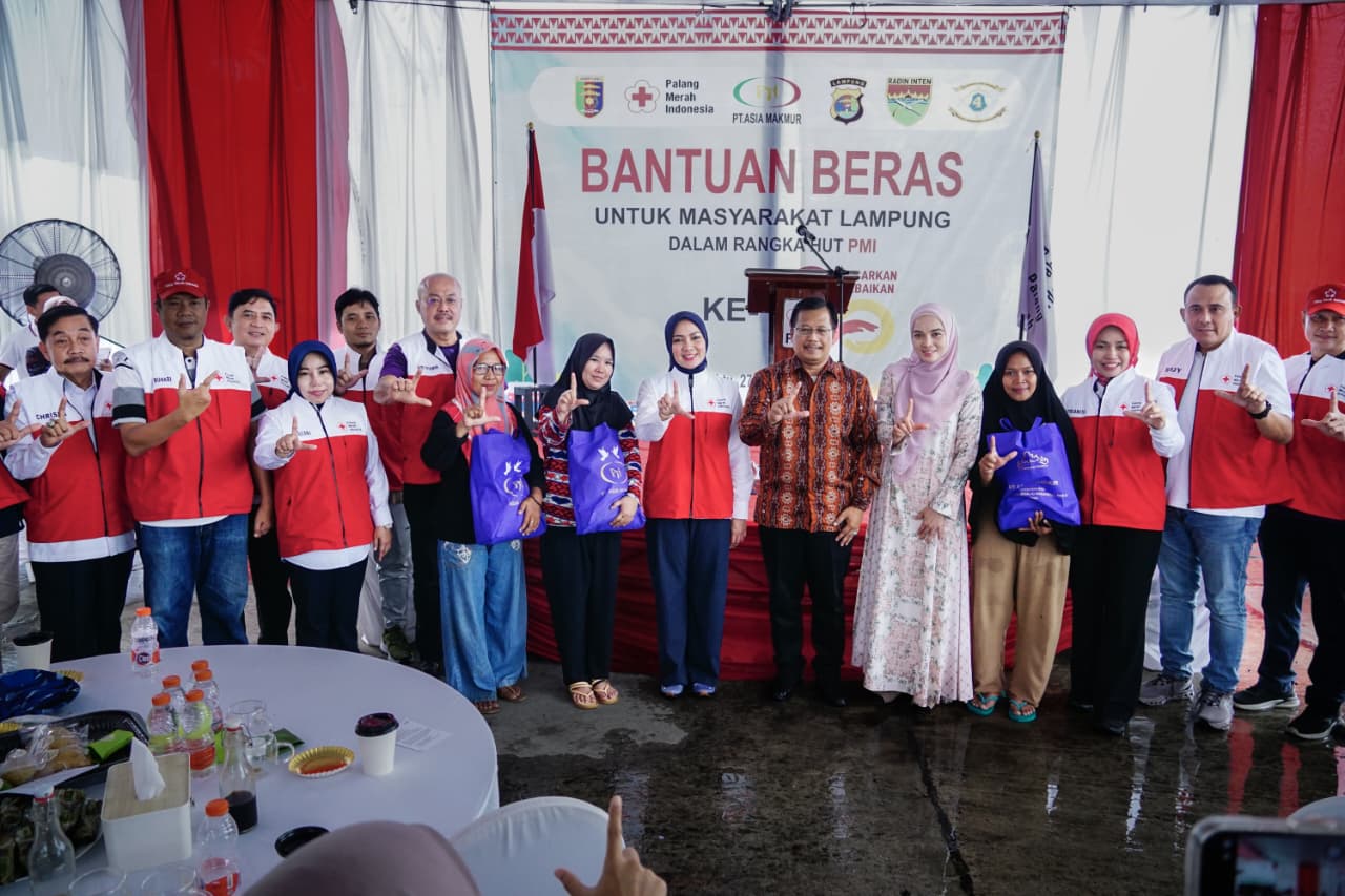 Pemprov Lampung Apresiasi Bantuan PT. Asia Makmur untuk PMI di Momen HUT ke-80